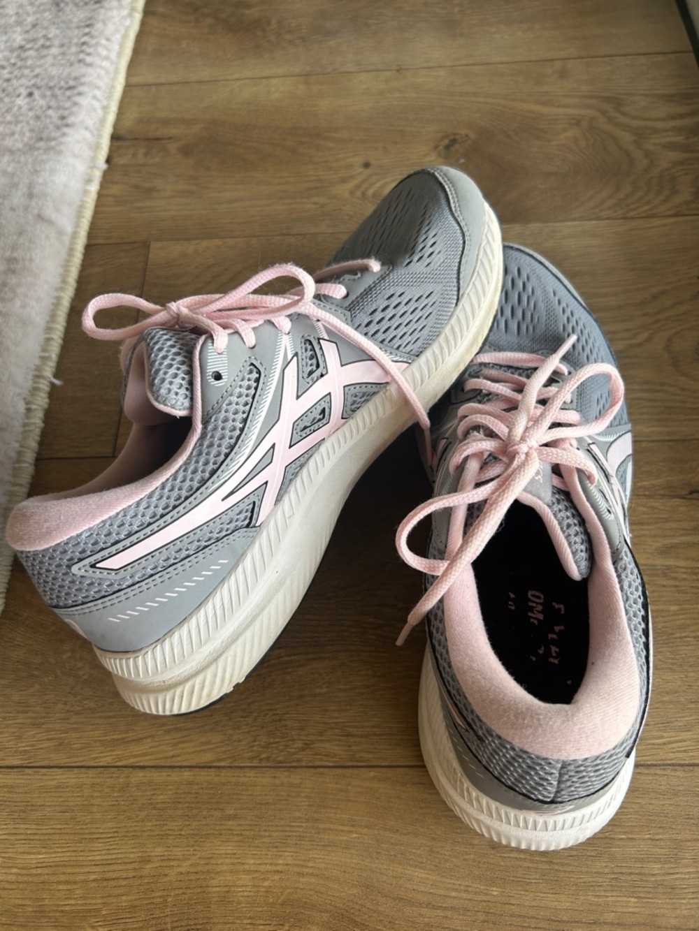 ASICS Gray and Pink Women's Running Sneakers - Picture 3 of 9